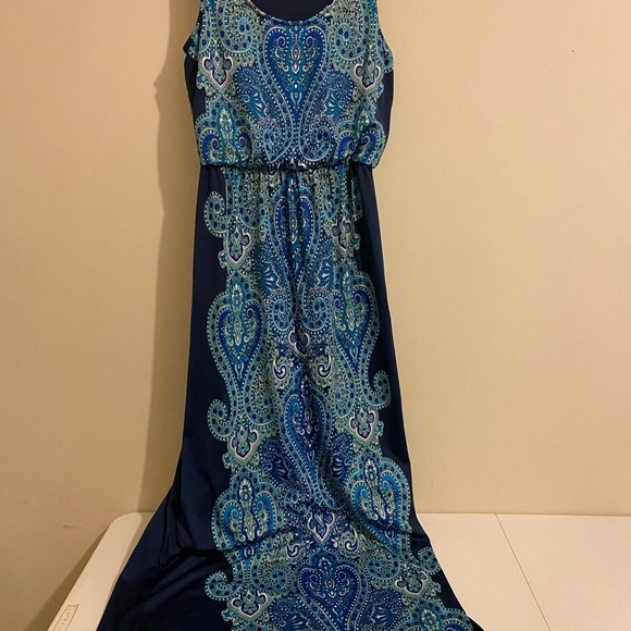 Maurices Women’s Sundress Sleeveless Paisley Teal Blue - Picture 1 of 10